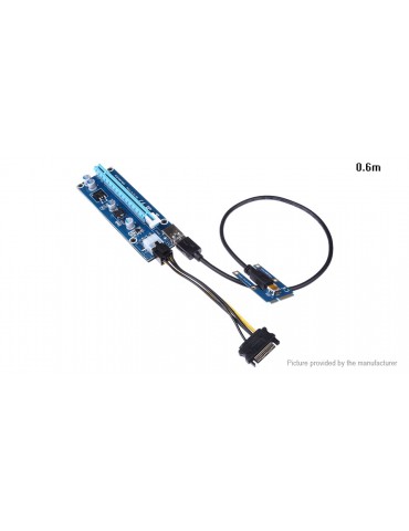 Mini PCIe 1X to 16X Riser Card Extender + USB 3.0 Cable  for Bitcoin Miner (60cm)