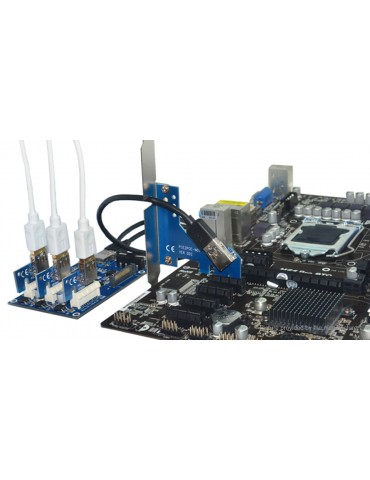 PCIe 1X to 3*PCIe 1X Riser Card Extender for Bitcoin Miner