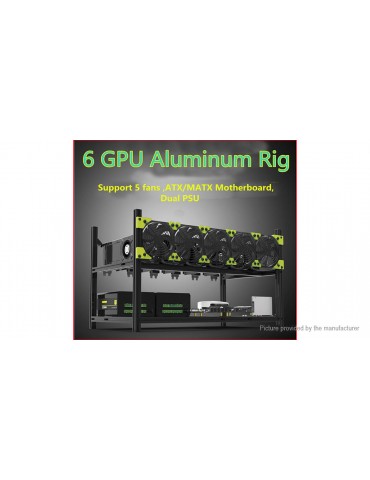VEDDHA V3C 6-GPU Aluminum Stackable Mining Rig Open Air Frame Case