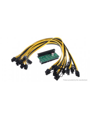 1600W PSU Breakout Board Adapter w/ 6-pin to 8-pin(6+2) Video Card Adapter Cable
